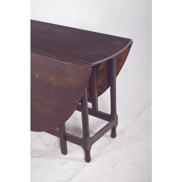 Wood Vintage Portuguese Flip Flap Oval-Top Table, 1920s For Sale - Image 7 of 11