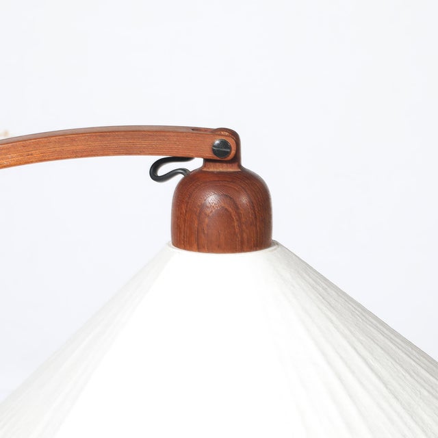 Mid-Century Sculptural Teak Adjustable Floor Lamp W/ Custom Archival Paper Shade For Sale - Image 14 of 16