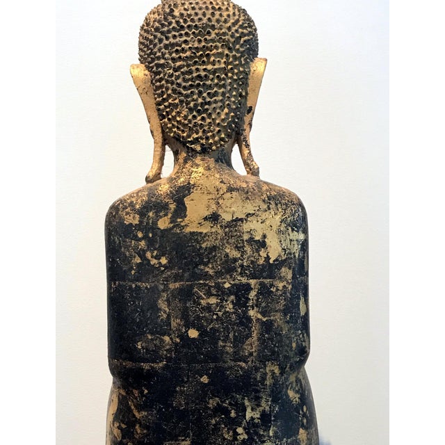 Antique Giltwood Buddha Statue Southeast Asia For Sale - Image 12 of 12