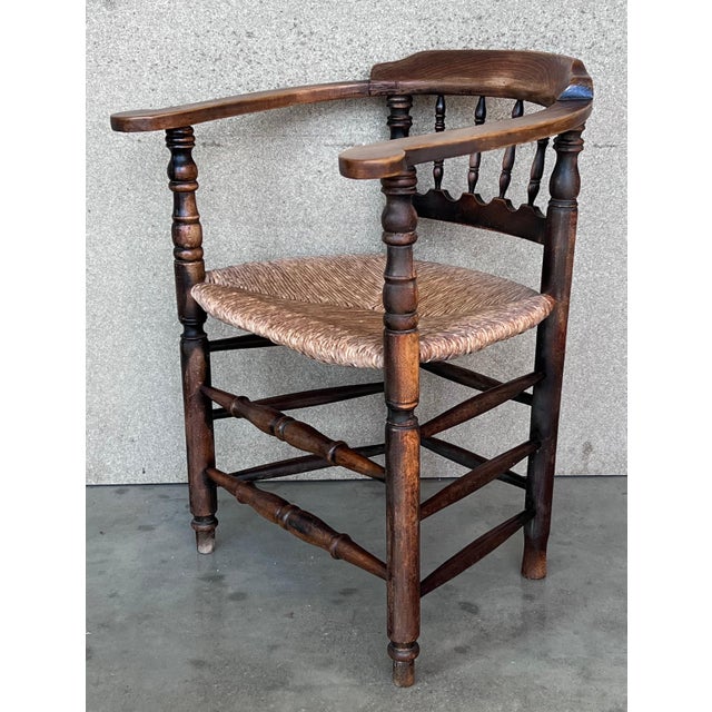 Mid 20th Century Mid 20th Century Pair of Spanish Horseshoe Back and Cane Armchairs For Sale - Image 5 of 18