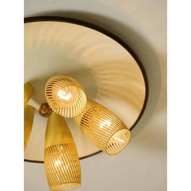 Mid-Century Modern Metal Bag Ceiling Lamp with Round White Reflector, 1950s For Sale - Image 14 of 18