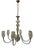 Murano Glass Chandelier with 6 Sandblasted Arms attributed to Seguso from Seguso, 1950s For Sale