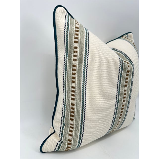 2020s Striped Custom Made Throw Pillows- A Pair For Sale - Image 5 of 8