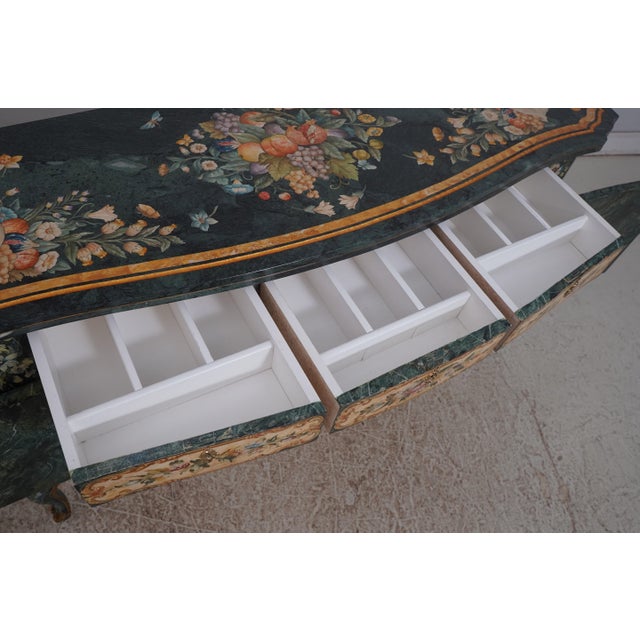 1930s 1930s Venetian Marble Top Paint Decorated Console Sideboard For Sale - Image 5 of 18