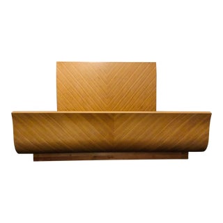 Caracole Organic Modern Olive Ash Finished Wood King Bed For Sale