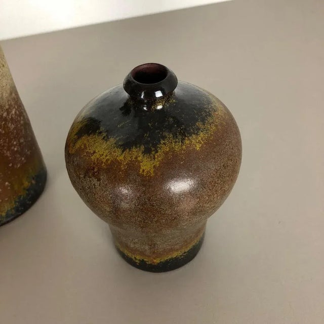 Ceramic Studio Pottery Vases by Elmar and Elke Kubicek, Germany, 1970s, Set of 3 For Sale - Image 12 of 18