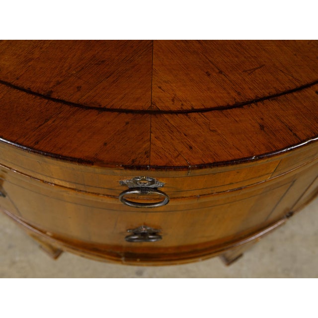 Wood Walnut 19th Century Italian Demi-Lune Table with Banding and Fluted Legs For Sale - Image 7 of 12