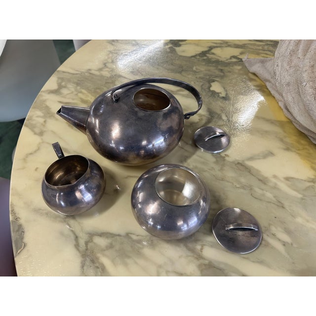 Gallia Tea Set from Christofle, 1970s, Set of 3 For Sale - Image 3 of 11