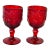 1970s Madonna Inn Ruby Red Glasses, Leaf Pattern Goblet, Fenton / Wright Set of 2 For Sale