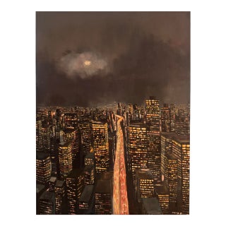 Behind Every Light, Cityscape, 21st Century, Contemporay, by Temitayo Oketola (2026) Oil on Canvas For Sale