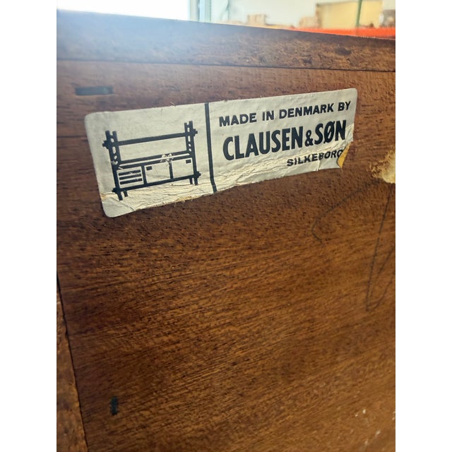 Long Danish Modern Teak Credenza by Clausen & Sons, Mid Century Modern For Sale - Image 11 of 12