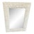 Andrianna Shamaris Hand Carved White Wood Framed Mirror For Sale
