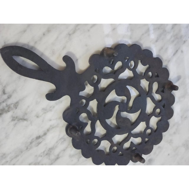 Metal Late 20th Century Cast Iron Grain & Tassel Trivets- Set of 3 For Sale - Image 7 of 10