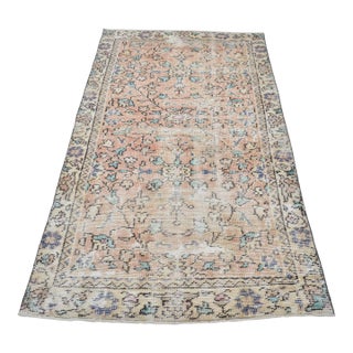 Geometric Vintage Apricot Colour Rug For Sale