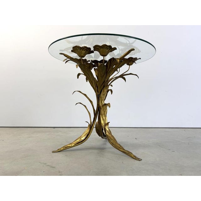 Gold Vintage Side Table in the style of Coco Chanel by Hans Kögl, 1960s For Sale - Image 8 of 11