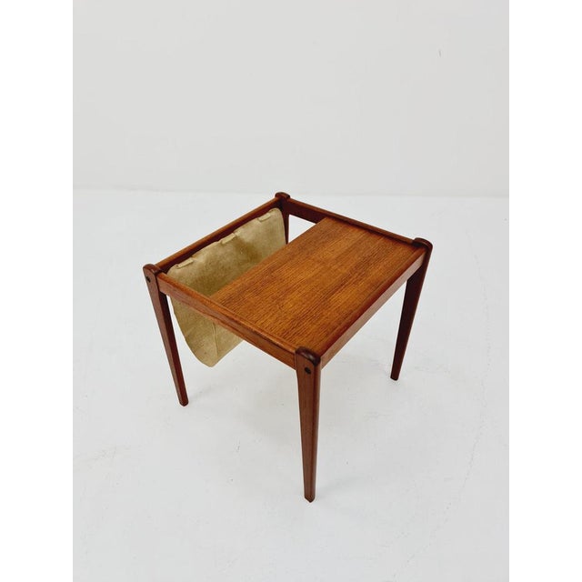 Mid-Century Danish Teak Side Table with Magazine Rack, 1960s For Sale - Image 6 of 11