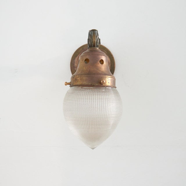 Decorative Acorn Brass Wall Light from Holophane For Sale - Image 3 of 8