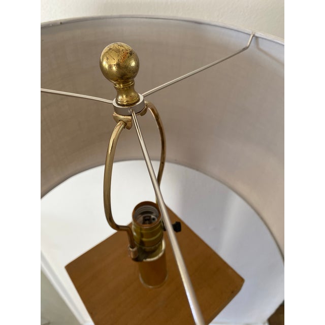 Vintage Italian Wood Architectural Column Floor Lamp With Brass Finial For Sale - Image 9 of 11