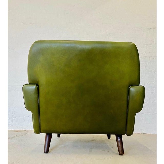 Animal Skin Vintage Danish Olive Green Lounge Chair by Svend Skipper, 1960s For Sale - Image 7 of 13