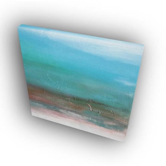 MALIBU DRIVE is an original abstract landscape PRINT of warm earth and blue skies. Canvas art print on archival...