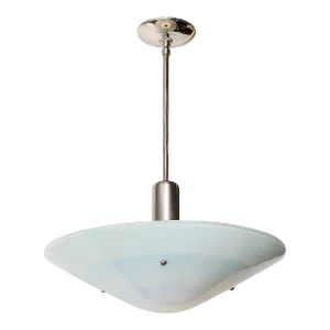 Art Deco Machine Age Sky Blue Glass Pendant Chandelier
