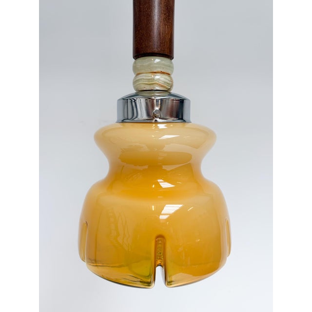 Amber Colored Murano Glass Ceiling Lamp, Italy, 1960s For Sale - Image 14 of 14