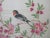 Chinese Cherry Flower Blossoms & 2 Birds on Branches Framed Chinese Painting on Cloth For Sale - Image 3 of 6