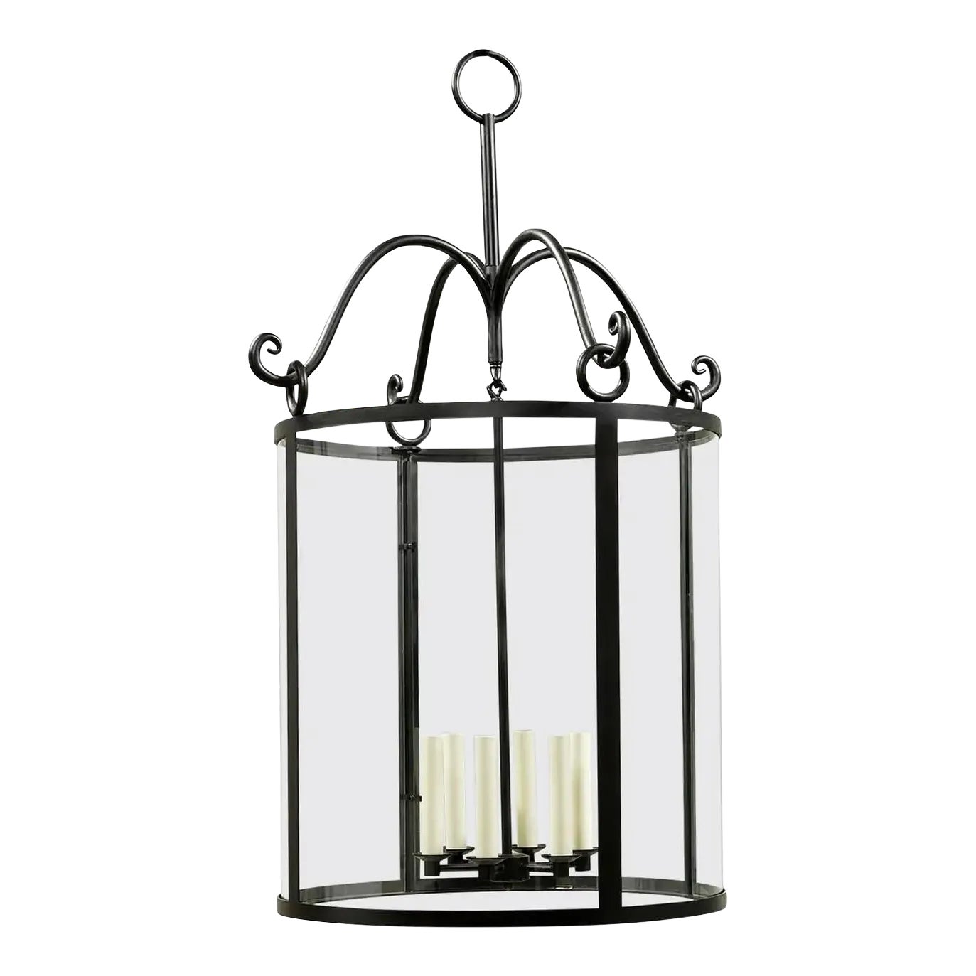 Rustic Hall Lantern in Iron Finish | Chairish