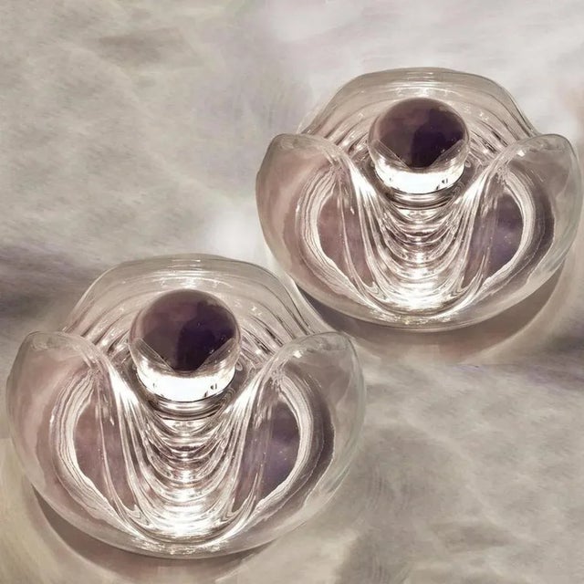 Large Clear Glass Wall Sconce from Peill & Putzler, 1960 For Sale - Image 9 of 13