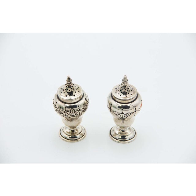 Silver Salt and Pepper Shaker Set, Set of 2 For Sale - Image 4 of 4