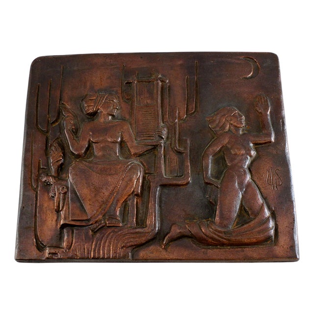 Bronze Wall Plaque by Ulla Fogelklou Skogh for Ystad-Metall, 1930s For Sale