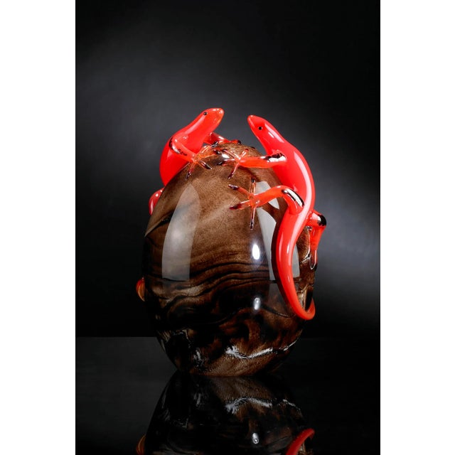 Glass Egg with 2 Geckos Sculpture from VGnewtrend For Sale - Image 4 of 4