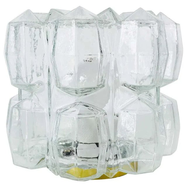 Limburg Brass and Structured Glass Flush Mount, circa 1960s For Sale - Image 6 of 6