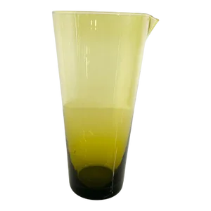 1960s Scandinavian Modern Juice Carafe Green Glass Iittala Finland