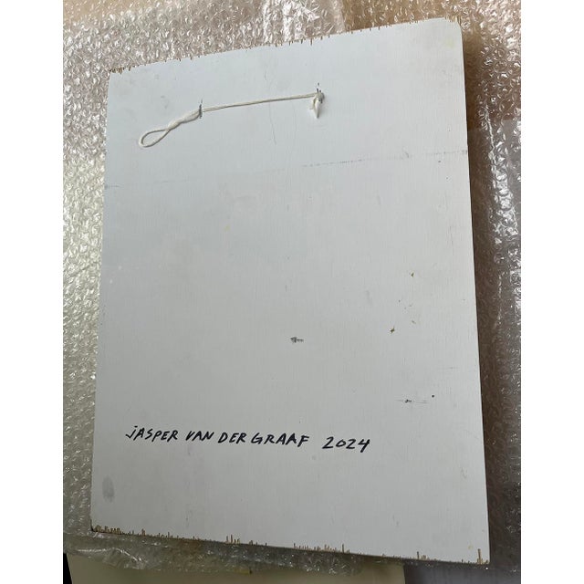 Contemporary Abstract Acrylic and Oil on Panel Painting "Untitled 2024 (Purple-Beige) " by Jasper Van Der Graaf For Sale - Image 4 of 5