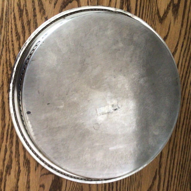 Vintage Youngstown State University Ohio Silver Fade Beer Glasses and Silver Plated Serving Tray - Set of 7 For Sale - Image 11 of 13