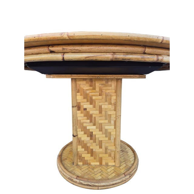 1970s Vintage Italian Extendable Bamboo Dining Set, 1970s, Set of 5 For Sale - Image 5 of 17