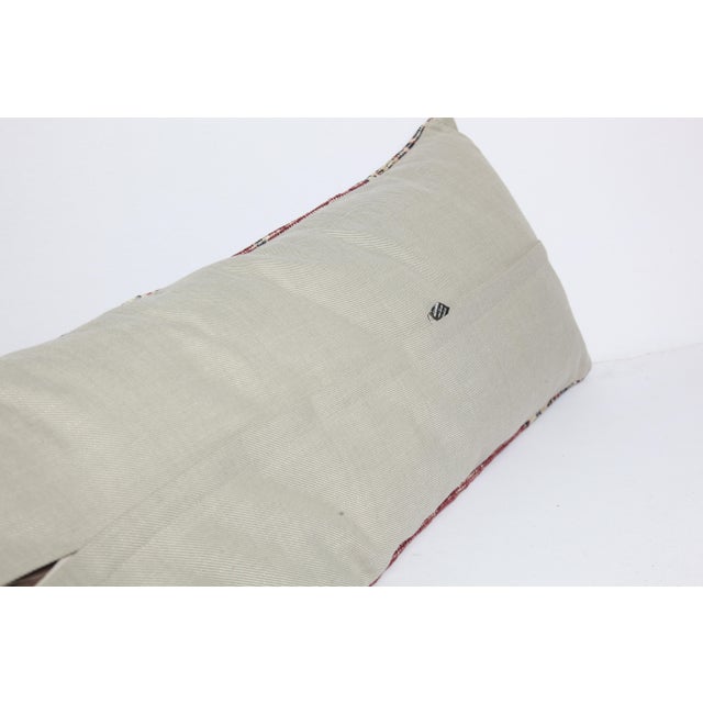 Authentic Handwoven Vintage Lumbar Rug Pillow Cover -16'' X 44'' For Sale - Image 11 of 11