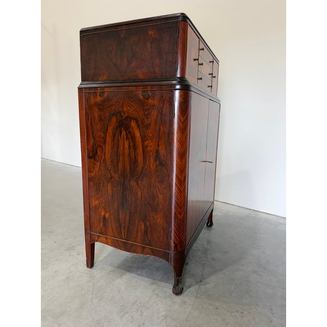 1930’s Art Deco Marquetry Chiffonier Gentlemen’s Chest For Sale In Tampa - Image 6 of 11