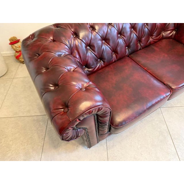 Animal Skin Chesterfield Leather Sofa Set, Set of 3 For Sale - Image 7 of 18