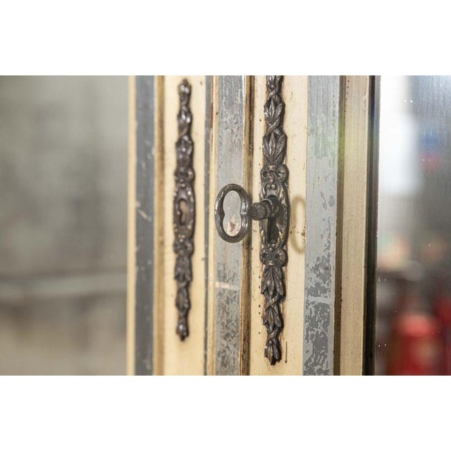 Antique French Empire Painted Oak Armoire, 1880 For Sale - Image 11 of 16