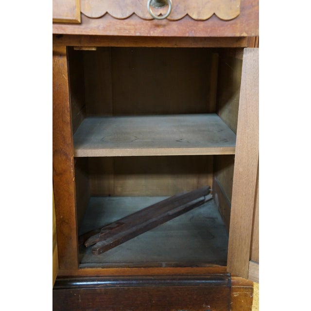 Antique Late Victorian Eastlake Walnut Marble Top Washstand Mirrored Commode 82" For Sale - Image 12 of 14