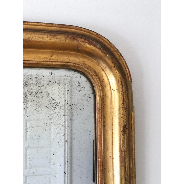 Large Antique French Louis Philippe Giltwood Mirror, Late 19th Century For Sale - Image 5 of 10