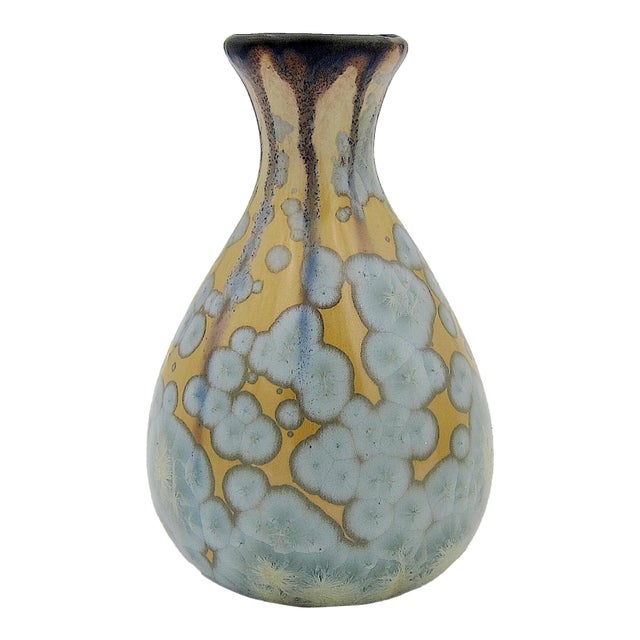 French Desvres Fourmaintraux Crystalline Vase C. 1930 For Sale