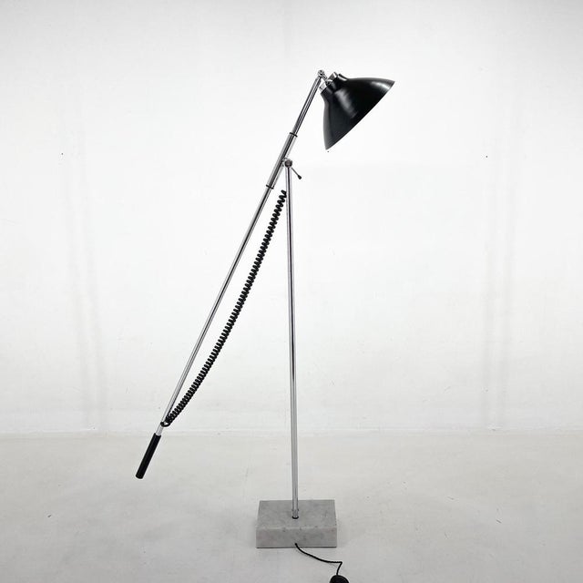 Italian Adjustable Chrome and Marble Floor Lamp in the style of Arredoluce, 1960s For Sale - Image 6 of 14
