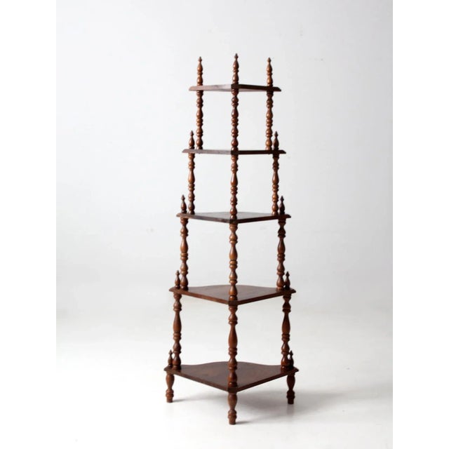 Brown Antique Corner Shelf For Sale - Image 8 of 13