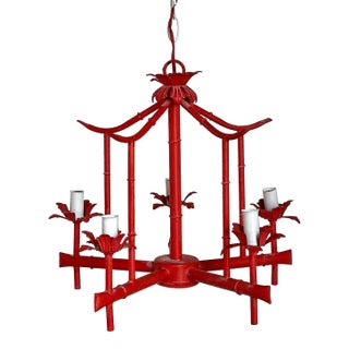 Vintage Regency Painted Faux Bamboo Pagoda Lantern For Sale