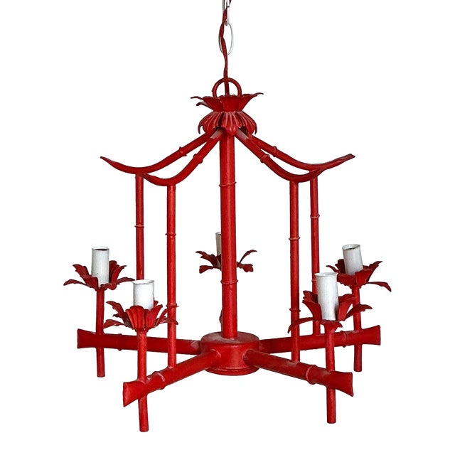 Vintage Regency Painted Faux Bamboo Pagoda Lantern For Sale