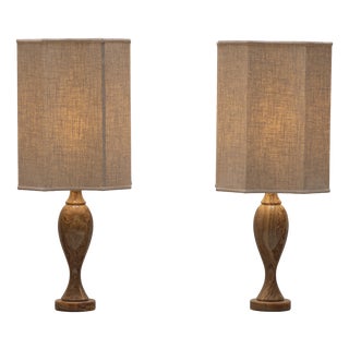 Large Italian Onyx Table Lamps, 1970s, Set of 2 For Sale