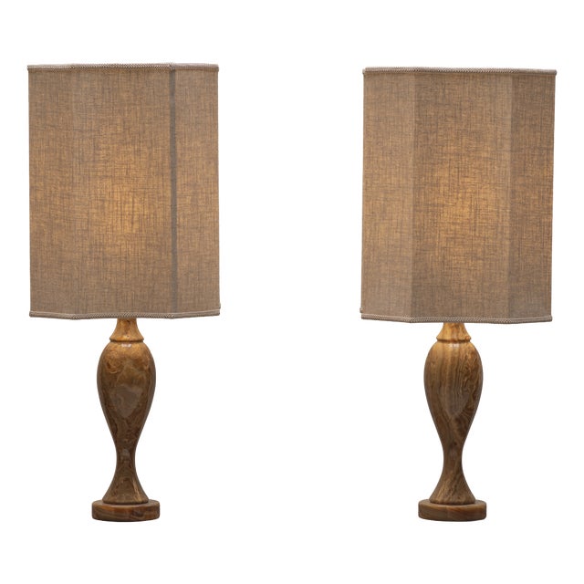 Large Italian Onyx Table Lamps, 1970s, Set of 2 For Sale